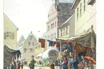 Historische Postkarte Bohrermarkt