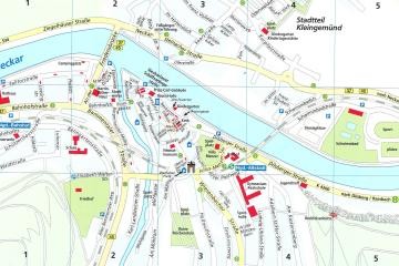Karte der Innenstadt mit eingezeichneten Parkplätzen