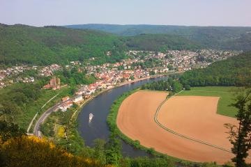 Vogelperspektive auf Neckarsteinach