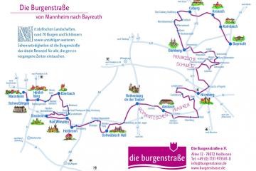 Stilisierte Karte Die Burgenstraße