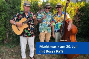 Gruppenbild der drei Musiker mit ihren Instrumenten