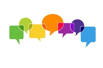 Symbolbild mit verschiedenen Sprechblasen