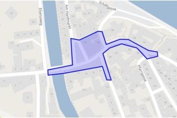 Kartenausschnitt mit Bereich des Fastnachtsumzugs