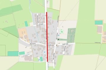 Umgebungskarte mit Markierung der Baustelle